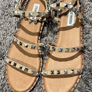Steve Madden Tan Studded Sandals